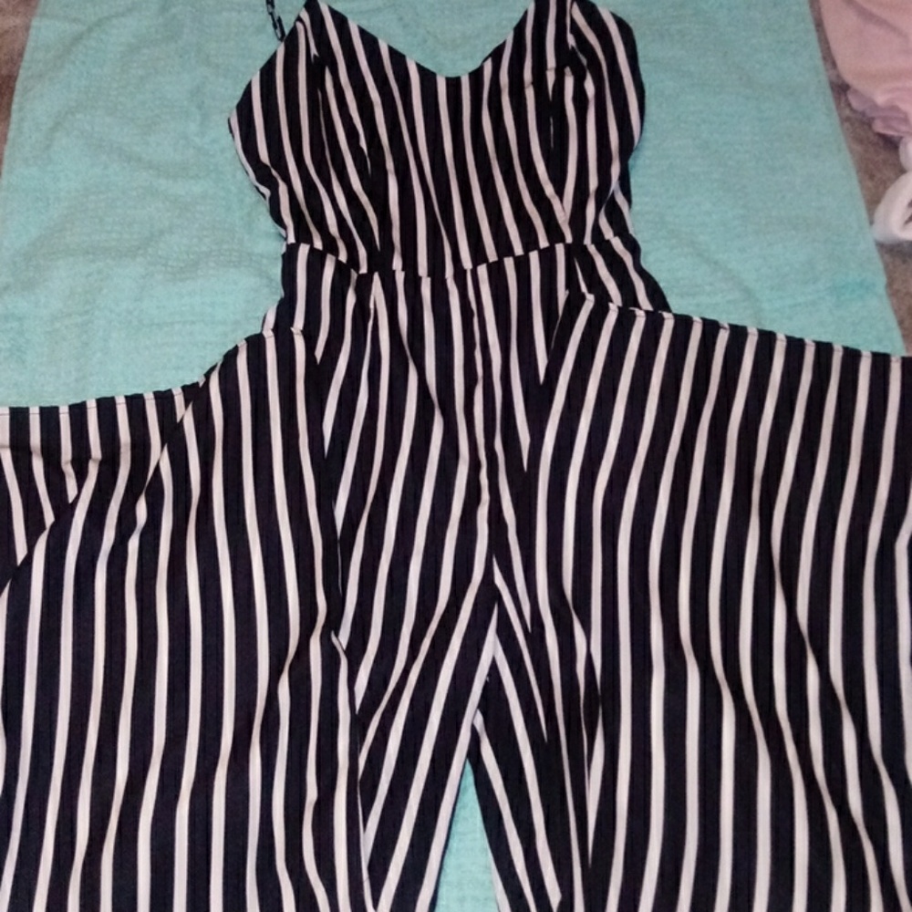Striped cami jumpsuit